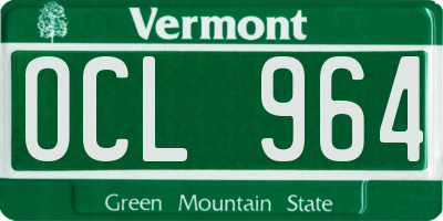 VT license plate OCL964