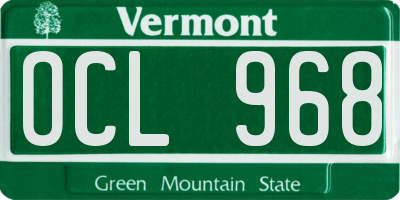 VT license plate OCL968