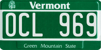 VT license plate OCL969