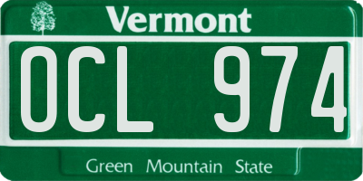VT license plate OCL974