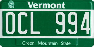 VT license plate OCL994