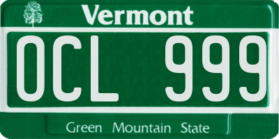 VT license plate OCL999