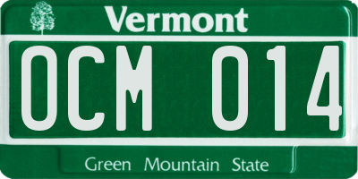 VT license plate OCM014