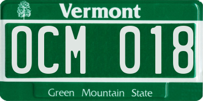 VT license plate OCM018