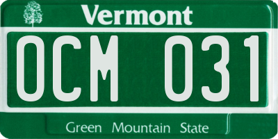 VT license plate OCM031