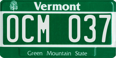 VT license plate OCM037