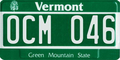 VT license plate OCM046