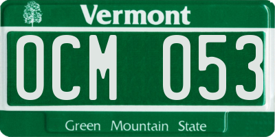 VT license plate OCM053
