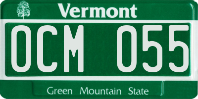 VT license plate OCM055