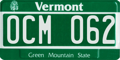 VT license plate OCM062