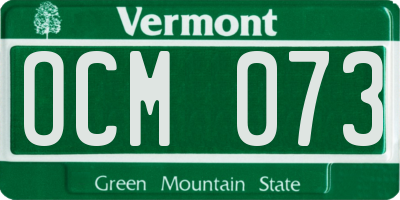 VT license plate OCM073