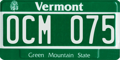 VT license plate OCM075