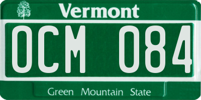 VT license plate OCM084