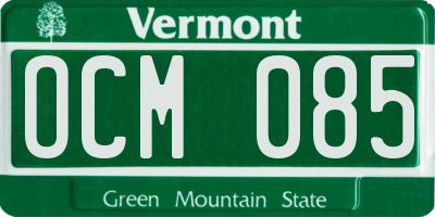 VT license plate OCM085