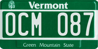 VT license plate OCM087
