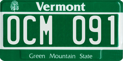 VT license plate OCM091