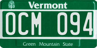 VT license plate OCM094