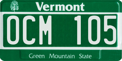 VT license plate OCM105