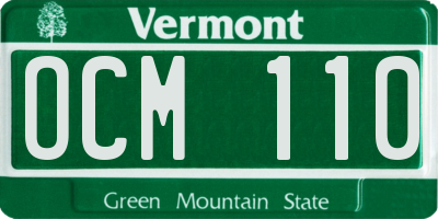 VT license plate OCM110