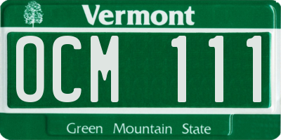VT license plate OCM111