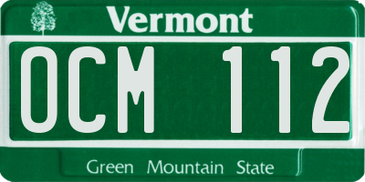 VT license plate OCM112