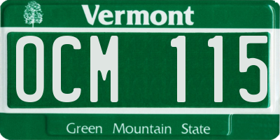 VT license plate OCM115