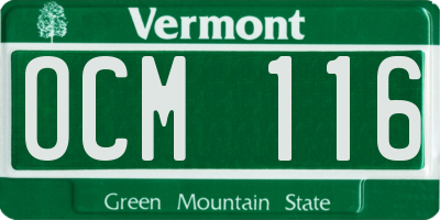 VT license plate OCM116