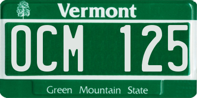 VT license plate OCM125