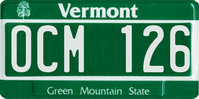 VT license plate OCM126