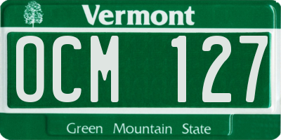 VT license plate OCM127