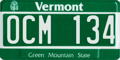 VT license plate OCM134