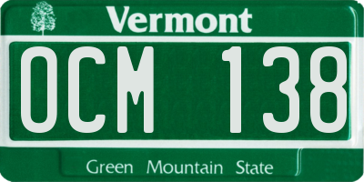 VT license plate OCM138