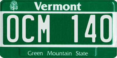 VT license plate OCM140