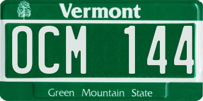 VT license plate OCM144