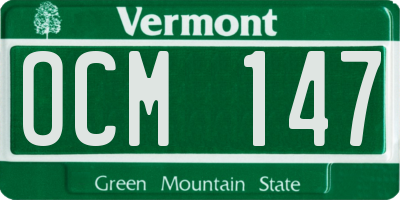 VT license plate OCM147