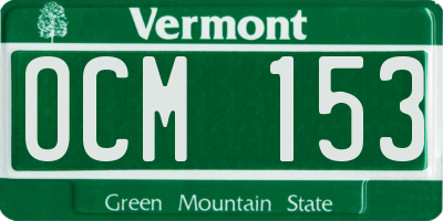 VT license plate OCM153