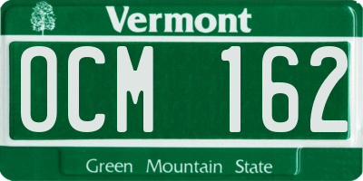 VT license plate OCM162
