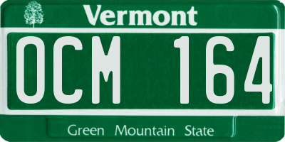 VT license plate OCM164
