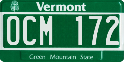 VT license plate OCM172