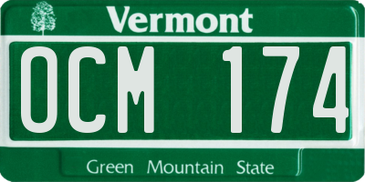 VT license plate OCM174