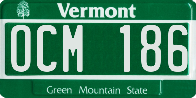 VT license plate OCM186