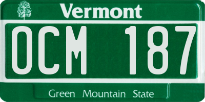 VT license plate OCM187