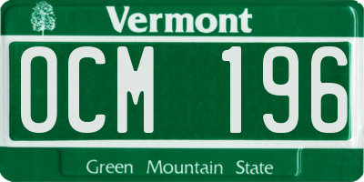 VT license plate OCM196