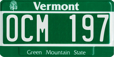 VT license plate OCM197