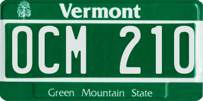 VT license plate OCM210
