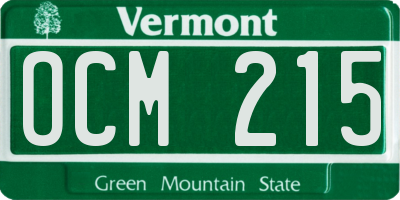 VT license plate OCM215