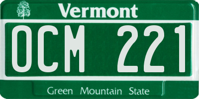 VT license plate OCM221