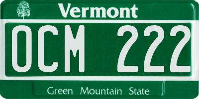 VT license plate OCM222