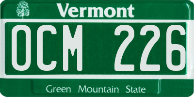 VT license plate OCM226