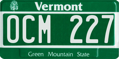 VT license plate OCM227